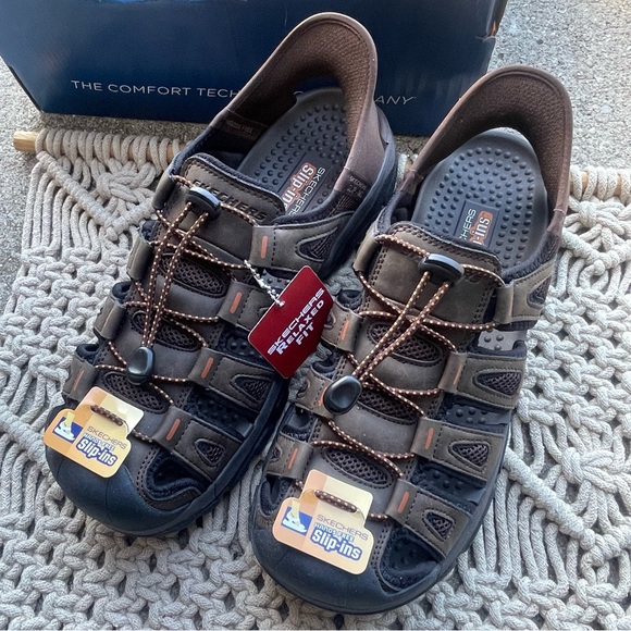 New Sketchers Men’s Slip-Ins Brown Sandals Size 9.5 main image 8